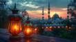  Ramadan 3-5 lanterns with mosque background