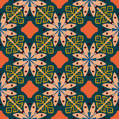 simple flower abstract batik chrismas pattern