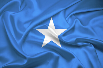 Wall Mural - Flag Of Somalia, Somalia flag, National flag of Somalia. fabric flag of Somalia.