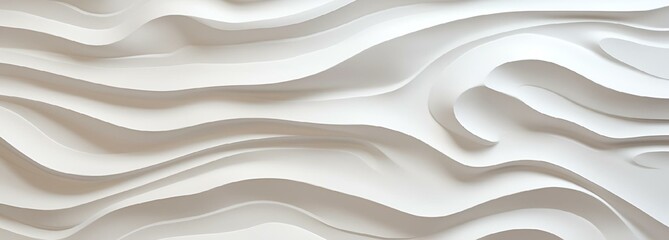 Wall Mural - AI generated illustration of a white wall with wavy patterns