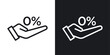 Zero Percent Icon Designed in a Line Style on White Background.