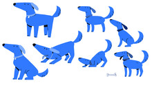 Pet Dog Character Design - Series Of 7 Poses
