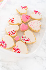 Sticker - Heart-shaped sugar cookies with royal icing