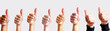 Diverse Thumbs Up Gestures Signifying Approval and Unity