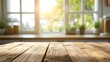© loran4a - Wood table top on blur kitchen counter (room)background.