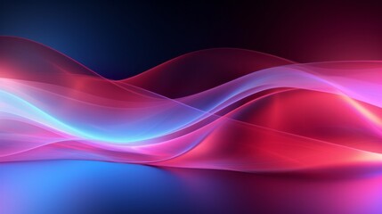 Sticker - vibrant neon lines and blurry glowing wave - abstract 3d wallpaper background