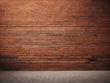 Floor Photo Background, Old Red Brick Wall, Masonry