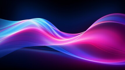 Wall Mural - vibrant neon lines and blurry glowing wave - abstract 3d wallpaper background