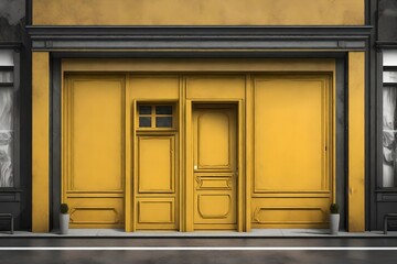 Wall Mural - yellow boutique storefront template  , commercial facade template