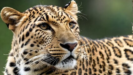 Sticker - AI generated illustration of a close-up of leopard's face