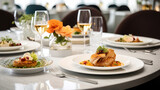 Fototapeta  - Serving in a luxurious modern restaurant
