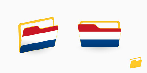 Wall Mural - Netherlands flag on two type of folder icon.