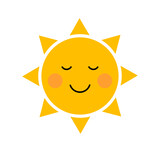 Fototapeta Dmuchawce - Sun smiling icon. Vector illustration.