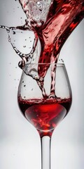 Wall Mural - red wine splash glass