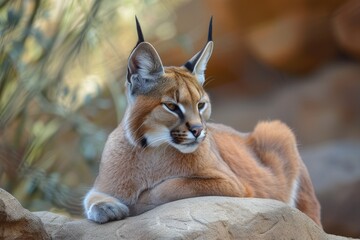 portrait desert cats caracal or african lynx