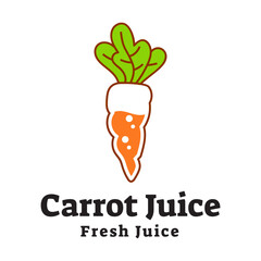 Juice carrot logo, fresh carrot drink logo design vector template isolated on white background.