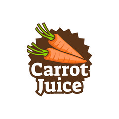 Wall Mural - Juice carrot logo, fresh carrot drink logo design vector template isolated on white background.