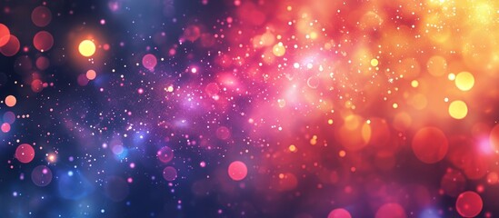Wall Mural - abstract background with vibrant stars and blurred lights effect
