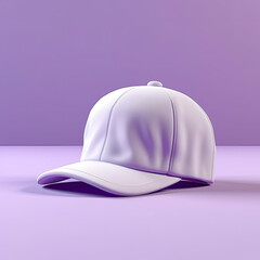 Wall Mural - Blank White Cap on a Purple Background - Generative AI