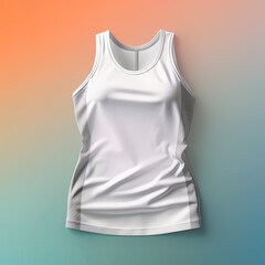 Wall Mural - Blank White Athletic Tank Top on Gradient Background - Generative AI