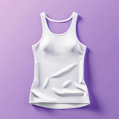 Wall Mural - Blank White Tank Top on Purple Background - Generative AI