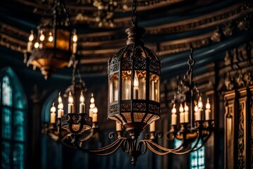 Wall Mural - chandelier in the church