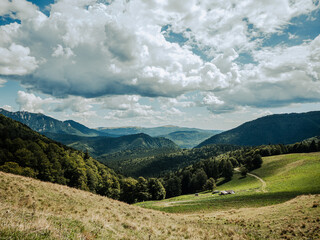 Shepherd's rest in an alpine valley in Transylvania