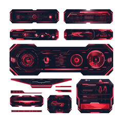 Leinwandbilder - HUD, UI, GUI futuristic user interface screen elements set. High tech screen for video game