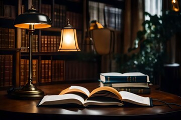 Canvas Print - books on a table