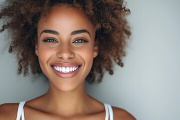 Wall Mural - Beautiful female smile after teeth whitening procedure. Dental care. Dentistry concept. girl woman smiling white teeth. Beautiful wide smile of healthy woman, white teeth close up, dentist tooth white