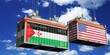 © PX Media - Shipping containers with flags of Western Sahara and USA - 3D illustration