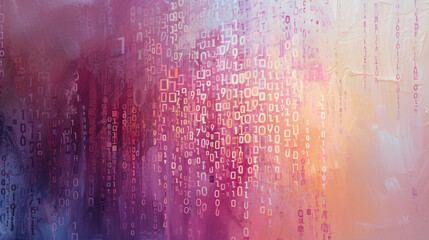 Matrix of Information, Abstract Computer Screen Background with Binary Data, Symbolizing the Digital Age.