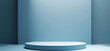 © Lucianastudio - empty product podium display. simple minimalist soft blue color with. free space for advertising.