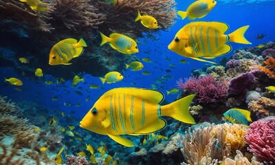 Ocean coral reef underwater. Sea world under water