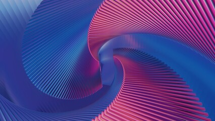 Beautiful abstract colorful swirl background with shiny, dynamic starburst rings, in a 3D rendered loop video for design..