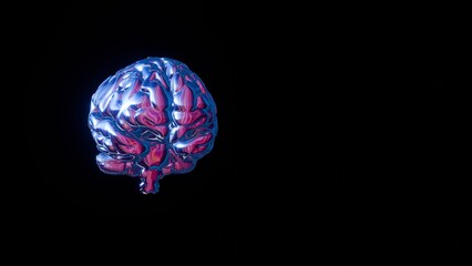 Aufkleber - 3D holographic brain with various colors and an intriguing image, creating a captivating and dynamic visual representation.