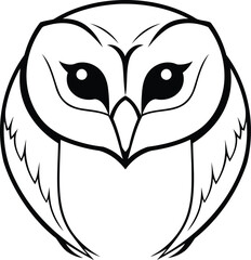 Sticker - Owl icon. Outline illustration of owl vector icon for web