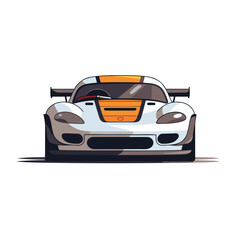 Poster - Vector illustration of a racing car on white background. Side view.