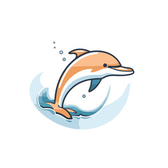 Poster - Dolphin jumping out of the water. Vector illustration in cartoon style