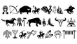American Indian icon set PNG transparent