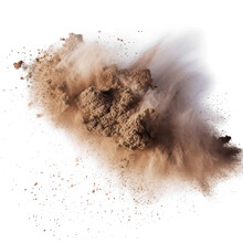 Abstract Flying Dust And Debris, Dirt Cloud Explode Smoke Cloud, A Soft Dust Explode Cloudy On Transparent Png.