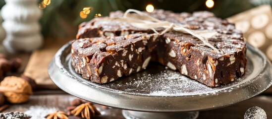 Canvas Print - Italian confections from Siena known as Panforte al Cioccolato.