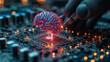 Precision and advancement unite in modern lab where scientist upgrades brain with a microchip