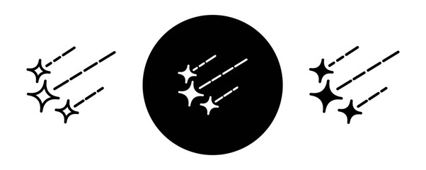 Wall Mural - Meteor shower outline icon collection or set. Meteor shower Thin vector line art