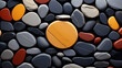 Textured background of multicoloured patterned zen gravel. 