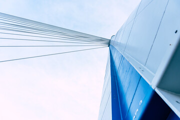  Climbing the pylon of the Monostor bridge on Danube between Hungary and Slovakia