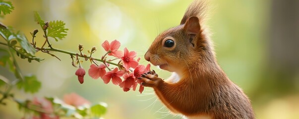 Wall Mural - squirrel in the park HD 8K wallpaper Stock Photographic Image