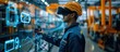 © orendesain99 - An engineer with data finance analyzes company work with digital reality graphics. AI generated