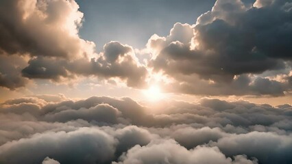 Wall Mural - Dramatic timelapse of thick clouds rushing by.