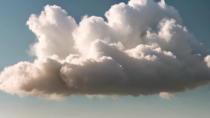 Wall Mural - Fluffy clouds being quickly blown away by a strong wind.